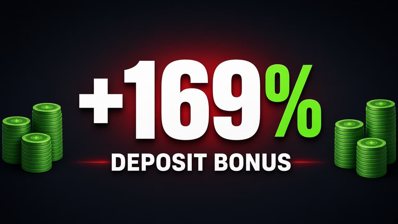 Бонус на депозит +169%
